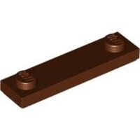 Plate, Modified 1x4 with 2 Studs with Groove Reddish Brown