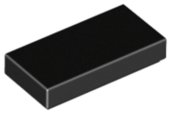 Tile 1x2 with Groove Black
