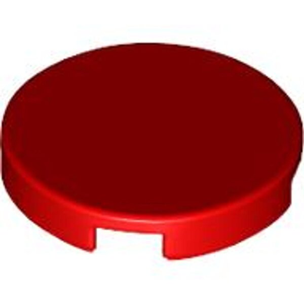 Tile, Round 2x2 with Bottom Stud Holder Red