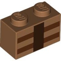Brick 1x2 with Reddish Brown and Dark Brown Minecraft...