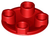 Plate, Round 2x2 with Rounded Bottom (Boat Stud) Red