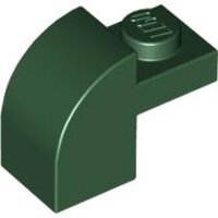 Slope, Curved 2x1x1 1/3 with Recessed Stud Dark Green