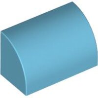 Slope, Curved 1x2 with Bottom Stud Holder Medium Azure