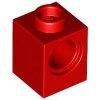 Technic, Brick 1x1 with Hole Red