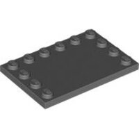 Tile, Modified 4x6 with Studs on Edges Dark Bluish Gray