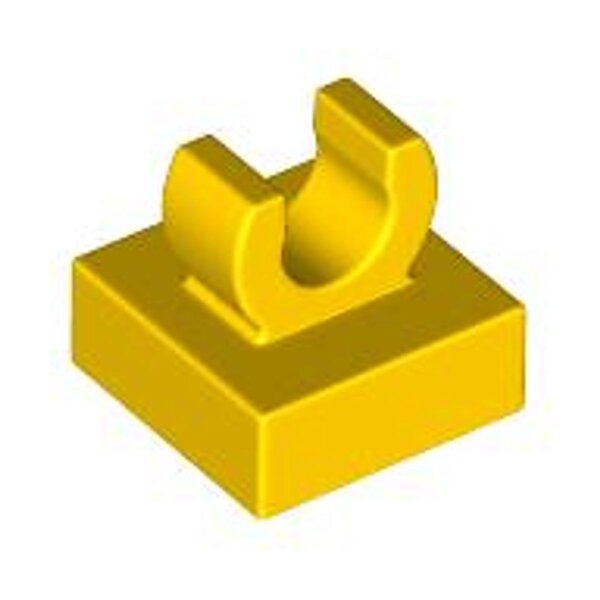 Tile, Modified 1x1 with Open O Clip Yellow