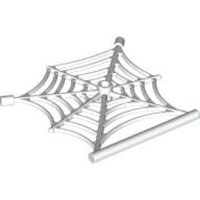 Spider Web Flat with Hollow Stud, Bar Ends, and Bar White