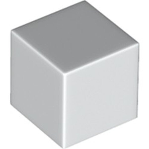 Minifigure, Head, Modified Cube, Plain White