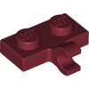 Plate, Modified 1x2 with Clip on Side (Horizontal Grip) Dark Red