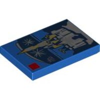 Tile 2x3 with Disney Castle Set 71040 Box Art Pattern Blue