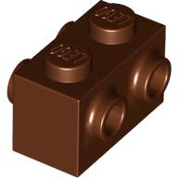 Brick, Modified 1x2 with Studs on 2 Sides Reddish Brown