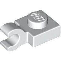 Plate, Modified 1x1 with Open O Clip (Horizontal Grip) White