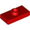 Plate, Modified 1x2 with 1 Stud with Groove and Bottom Stud Holder (Jumper) Red