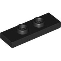Plate, Modified 1x3 with 2 Studs (Double Jumper) Black
