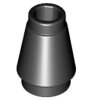 Cone 1x1 with Top Groove Black