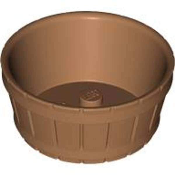 Container, Barrel Half Large with Axle Hole Medium Nougat