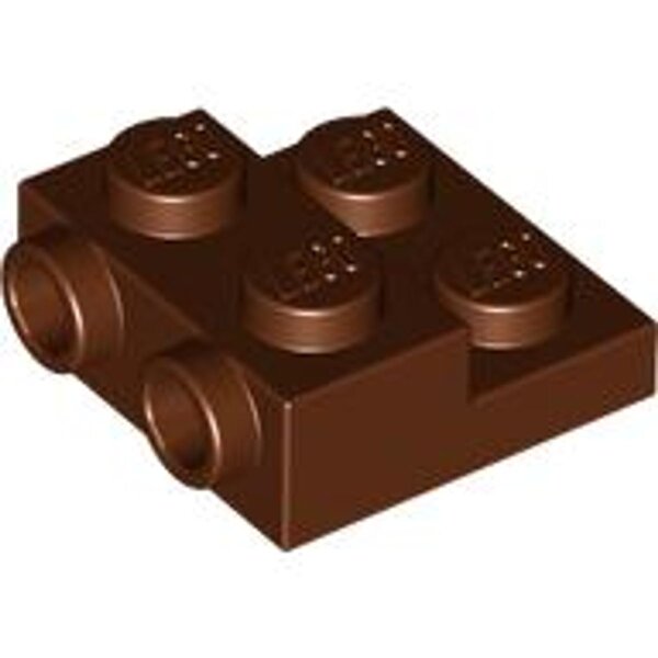 Plate, Modified 2x2x2/3 with 2 Studs on Side Reddish Brown