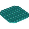 Plate, Round 8x8 with Rounded Corners Dark Turquoise