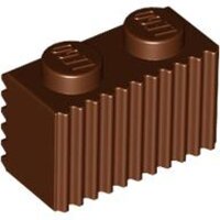 Brick, Modified 1x2 with Grille / Fluted Profile Reddish...