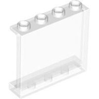 Panel 1x4x3 with Side Supports - Hollow Studs Trans-Clear