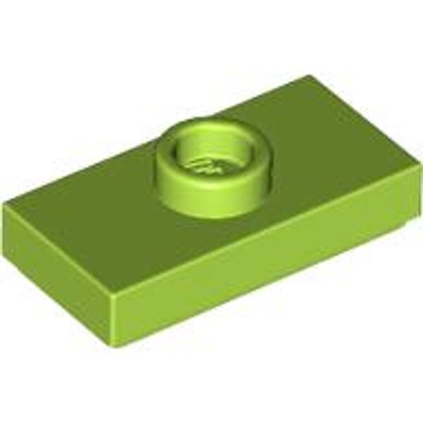 Plate, Modified 1x2 with 1 Stud with Groove and Bottom Stud Holder (Jumper) Lime