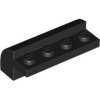 Slope, Curved 2x4x1 1/3 with 4 Recessed Studs Black