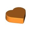 Tile, Round 1x1 Heart Orange