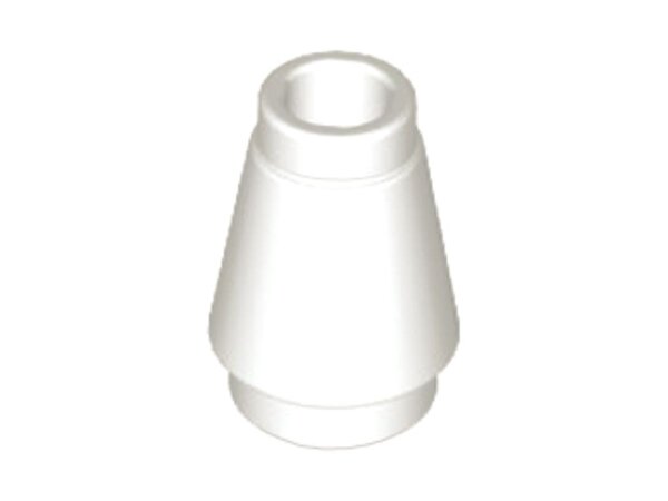 Cone 1x1 with Top Groove White