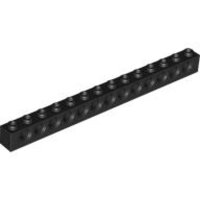 Technic, Brick 1x14 with Holes Black