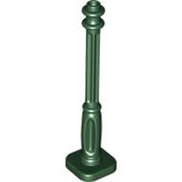 Support 2x2x7 Lamp Post, 4 Base Flutes Dark Green