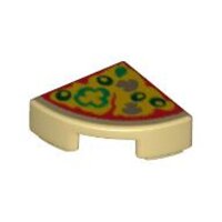 Tile, Round 1x1 Quarter with Pizza Slice with Green...