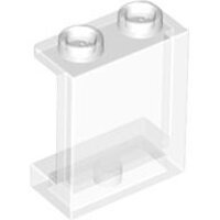 Panel 1x2x2 with Side Supports - Hollow Studs Trans-Clear