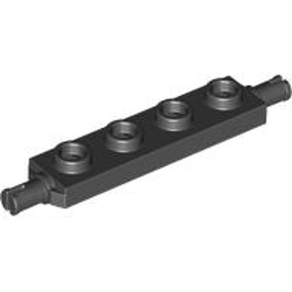 Plate, Modified 1x4 with Wheels Holder Black