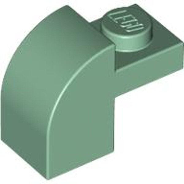 Slope, Curved 2x1x1 1/3 with Recessed Stud Sand Green