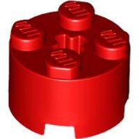 Brick, Round 2x2 with Axle Hole Red