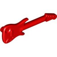 Minifigure, Utensil Musical Instrument, Guitar Electric Red