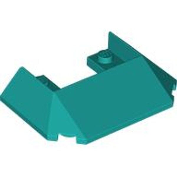 Wedge 6x4 Cutout (Train Roof) with 5 Large Bottom Tubes Dark Turquoise