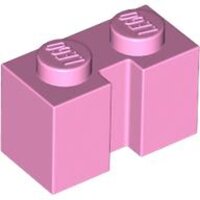 Brick, Modified 1x2 with Channel Bright Pink