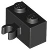 Brick, Modified 1x2 with Open O Clip Thick (Vertical Grip) Black
