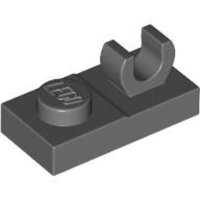 Plate, Modified 1x2 with Open O Clip on Top Dark Bluish Gray