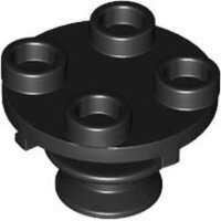 Plate, Round 2x2 Thin with Rotation Stem Black