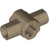Technic, Axle Connector Hub with Two Bar Holders Perpendicular (Lightsaber Hilt) Dark Tan