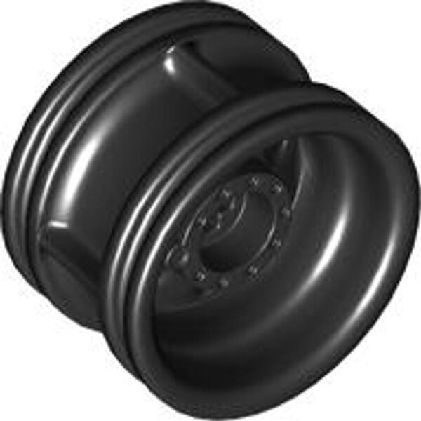 Wheel 30.4mm D.x20mm with No Pin Holes and Reinforced Rim Black