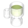 Minifigure, Utensil Stein / Cup with Molded Trans-Bright Green Drink Pattern Trans-Clear