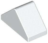 Slope 45 2x1 Double with Bottom Stud Holder White