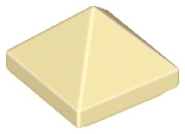 Slope 45 1x1x2/3 Quadruple Convex Pyramid Tan