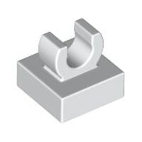 Tile, Modified 1x1 with Open O Clip White