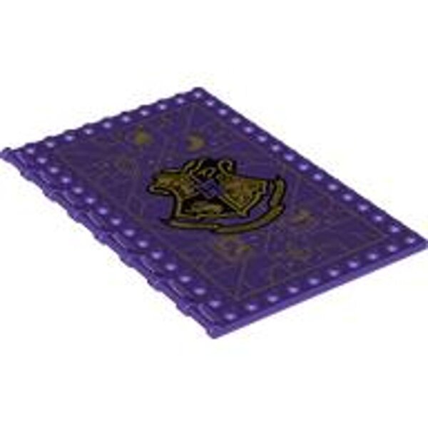 Tile, Modified 10x16 with Studs on Edges and Bar Handles with Hogwarts Divination Class Pattern Dark Purple