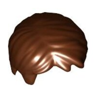 Minifigure, Hair Short Tousled with Side Part Reddish Brown