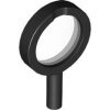 Minifigure, Utensil Magnifying Glass Thick Frame and Hollow Handle with Trans-Clear Lens Black